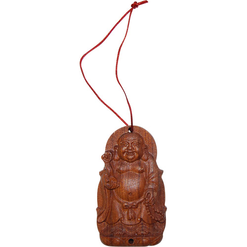 Standing Happy Buddha Wooden Charm Pendant