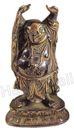 Happy Buddha, 6.5H, Antique Bronze