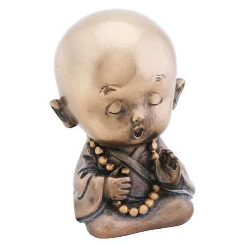 Little Joyful Monk Chanting Statue, 3.25H