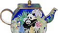 Pandas and Bamboo Miniature Teapot