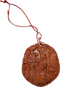 Chinese Money Toad Wooden Charm Pendant