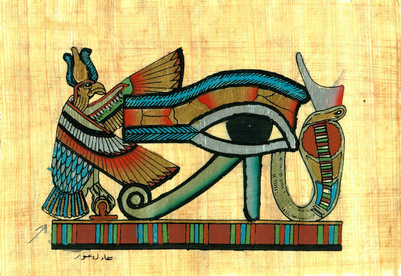 The Eye Of Horus, 4.25x6.25 Papyrus Painting