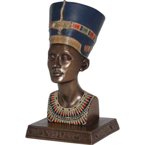 Nefertiti Bust Figurine, 6.5H