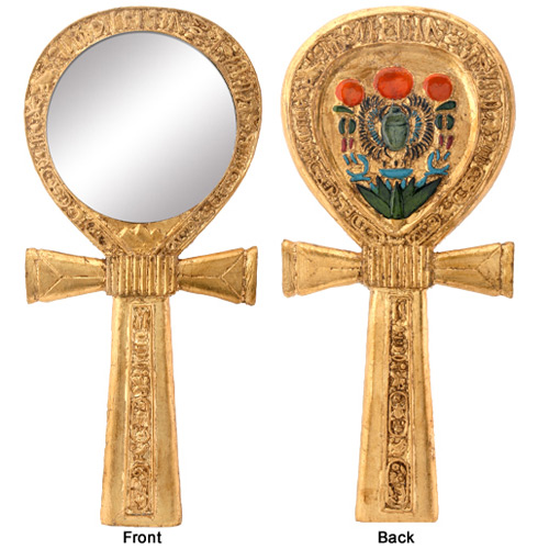 Ankh Shaped Handheld Mirror, 8H