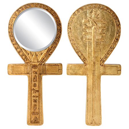 Djed Ankh Shaped Mirror, 8.5H