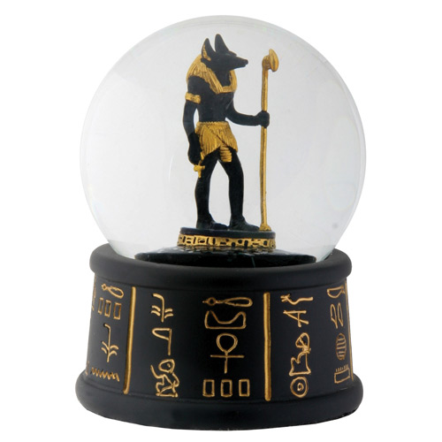 Egyptian Anubis Snow Globe, 3.5H