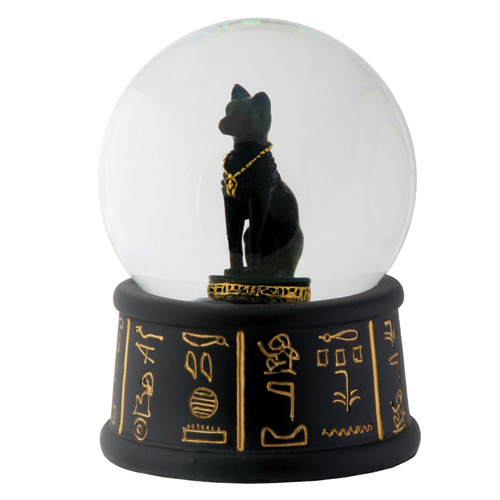 Egyptian Bastet Snow Globe, 3.5H