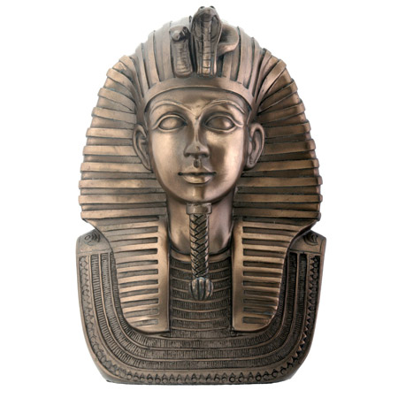 Mask of King Tut Figurine, 7H - Bronze