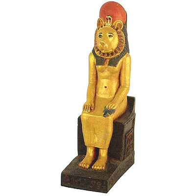Seated Sekhmet Figurine, 3.5H