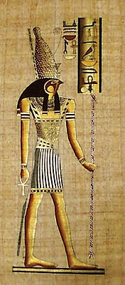 God Horus, 24x12 Papyrus Painting