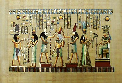 Gods, Goddesses, King and Queen 12x16 Papyrus Painting