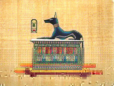 Anubis, God of the Dead, 12x16 Papyrus Painting