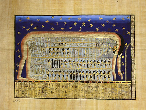 Goddess Nut 12x16 Papyrus Painting