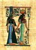 Isis & Nefertari 6.25x4.25 Papyrus Painting