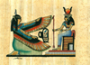 Maat & Hathor, 4.25x6.25 Papyrus Painting
