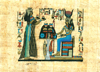Hathor & Nefertari, 4.25x6.25 Papyrus Painting