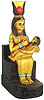Seated Isis Nursing Horus Figurine, 3.75H