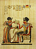 King Tutankhamon & His Wife 12 x16 , Papyrus Painting