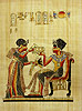 King Tutankhamon & His Wife 12x16, Papyrus Painting