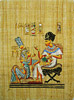 King Tutankhamon & His Wife 12x16, Papyrus Painting