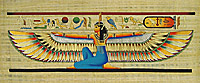 Winged Maat Papyrus Painting, 12x32