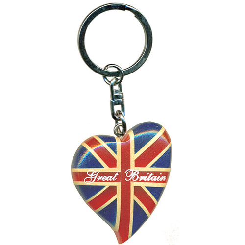 Great Britain Souvenir Keychain - Union Jack Heart