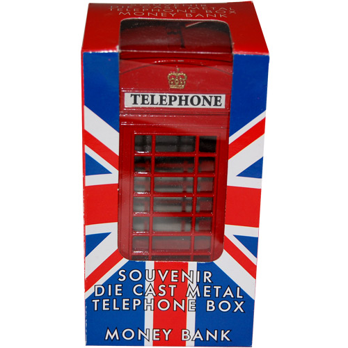 London Telephone Booth Souvenir - Money Boxes Die Cast, 4.5H, photo-1