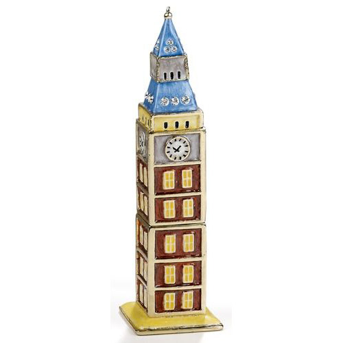 Big Ben Enamel Jeweled Trinket Box