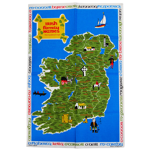 Irish Family Names Tea Towel