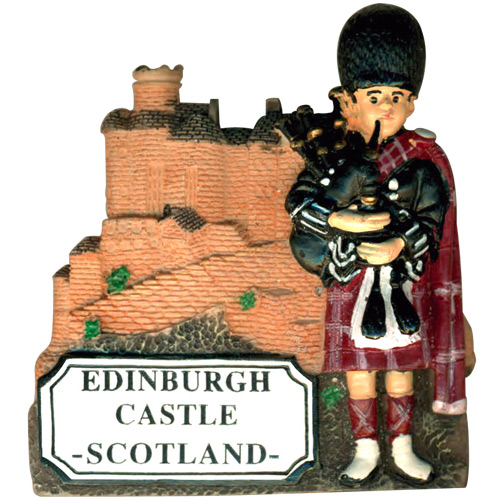 Scottish Piper & Edinburgh Castle Magnet