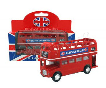 Pull Back Die Cast Open Topped London Bus, 4.5L