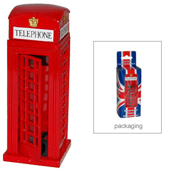 Die-Cast Telephone Booth Replica, 3-1/3H