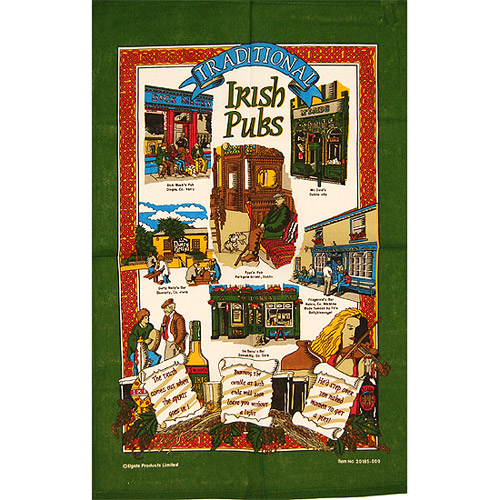 Traditional Irish Pubs Tea Towel