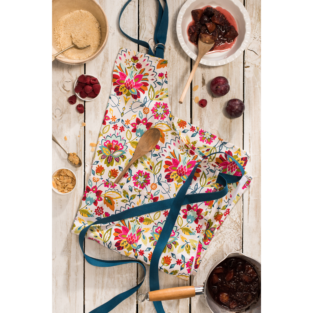 Bountiful Floral Cotton Apron, photo-1