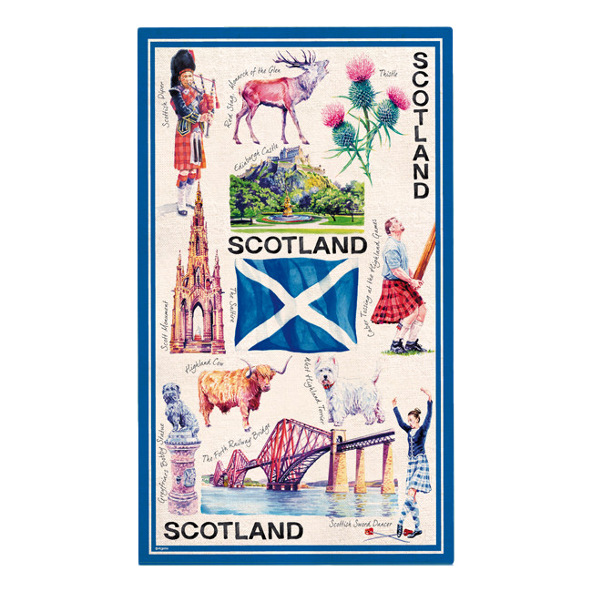 Scottish Icons Cotton Tea Towel