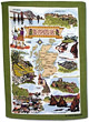 Scotland Scenes Tea Towel with Green Border Design