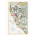 Greetings from California Cotton Tea Towel – State Map Design
