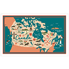 Canadian Map Cotton Tea Towel with White Border | Ulster Weavers
