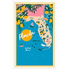 Florida Map Cotton Tea Towel – Sunshine State Design