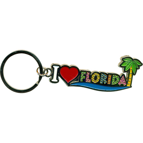 I Love Florida Metal Key Chain