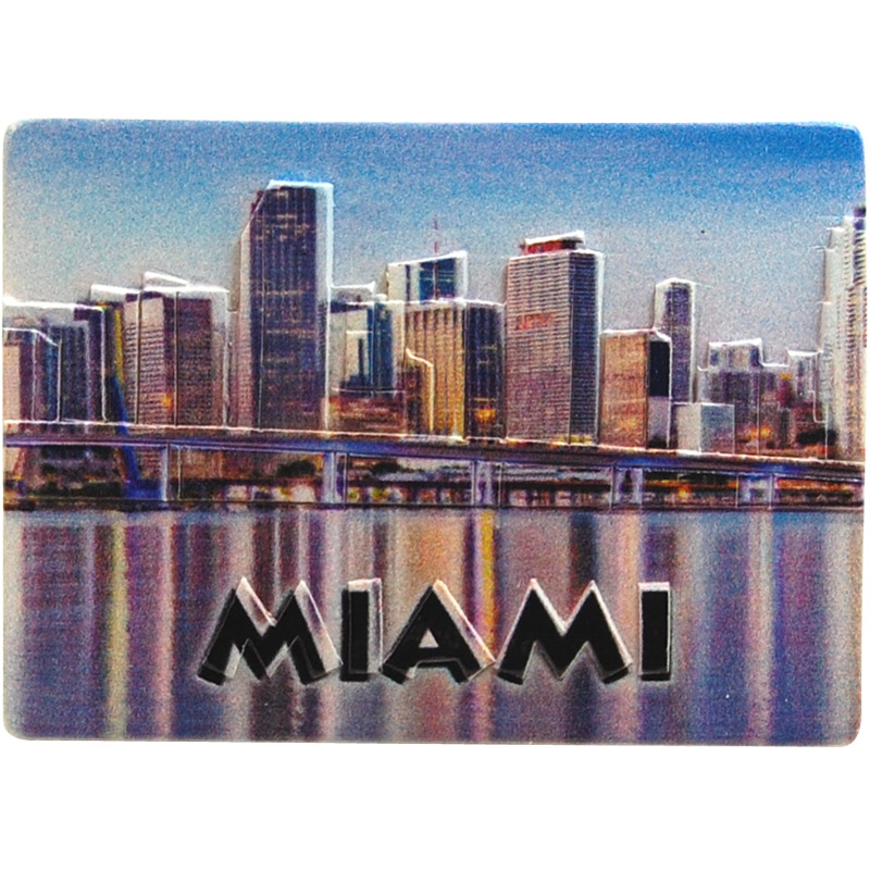 Miami Fridge Magnet - 3D Embossed Ceramic