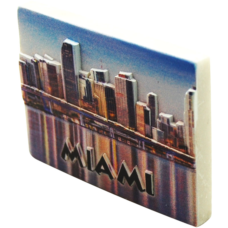 Miami Fridge Magnet - 3D Embossed Ceramic