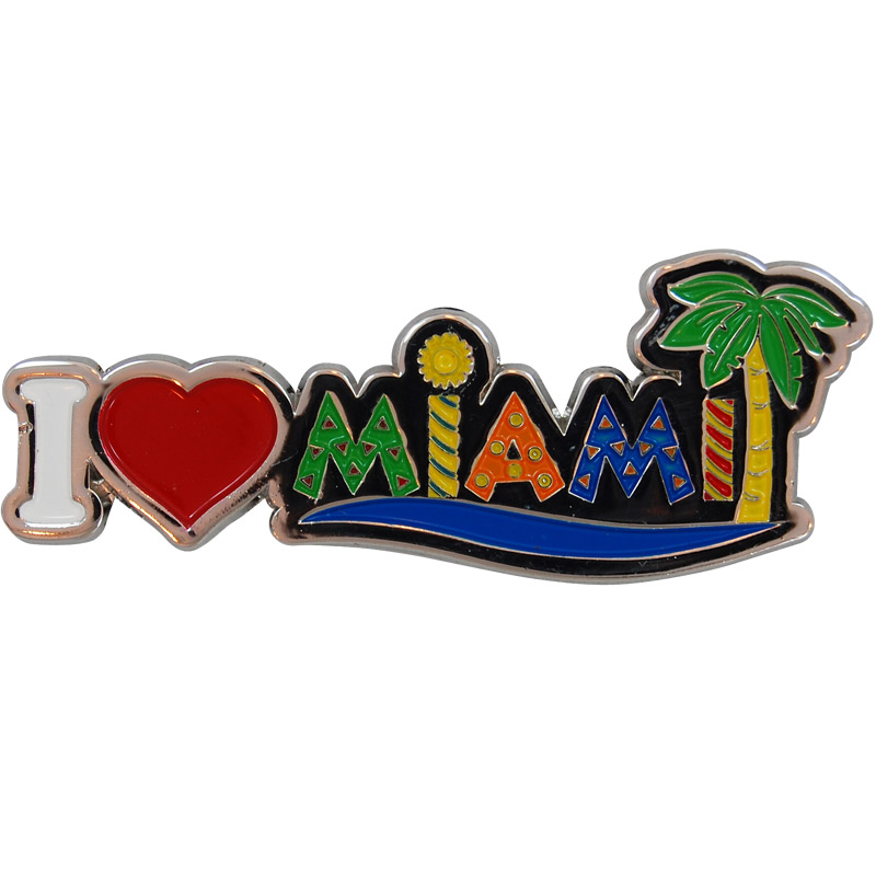 I Love Miami Metal Magnet