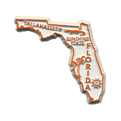 Florida Map - Refrigerator Magnet