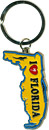 Florida State Map Metal Key Chain - Yellow