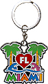 Miami Florida Palm Trees & Dolphins Key Chain