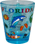 Florida State Map Souvenir Shot Glass - Blue