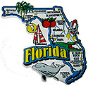 Florida Map - Refrigerator Magnet