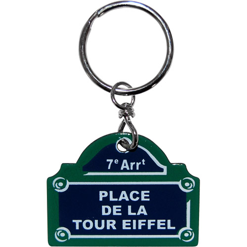 Paris Street Sign Keychain, Place de la Tour Eiffel