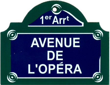 Paris Street Sign, Avenue de Lopera, 4x3